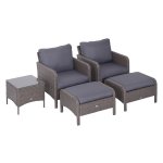 Loungeset - Luxe Living - 2 fauteuils - salontafel - donkergrijs