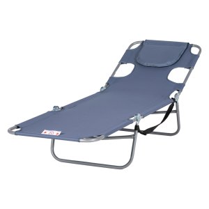 Ligstoel - ComfortGarden - Leesvenster - 5-voudig verstelbare rugleuning - Blauw