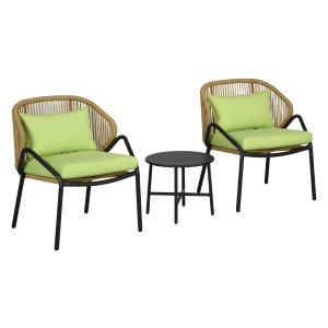 Tuinmeubilair - Rotan Experience - 3-delig - Kussens - Groen