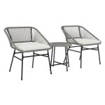 Tuinmeubelen - LoungeLife - 3-delig loungeset - Weerbestendig - Donkergrijs