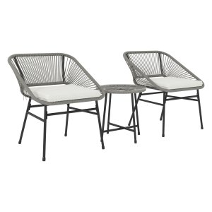 Tuinmeubelen - LoungeLife - 3-delig loungeset - Weerbestendig - Donkergrijs