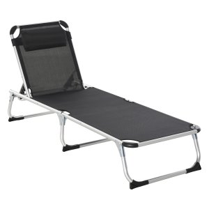 Ligstoel - TuinExpert - Verstelbaar en ergonomisch - Zwart