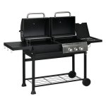 Barbecuewagen - 2+1 branders - Thermometer - Zwart