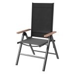 Tuinstoel - Comfort Design - Inklapbaar - Met armleuningen - Zwart