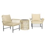 Tuinmeubelset - Buiten Lounge - 3-delige Zitgroep - Weerbestendig Khaki + Beige