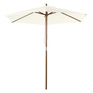 Tuinparasol – ShadowSun - Bamboe & Polyester - Wit