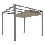 Pergola - Tuinprieel - Aluminium constructie - Verstelbaar dak - Grijs