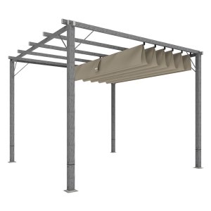 Pergola - Tuinprieel - Aluminium constructie - Verstelbaar dak - Grijs