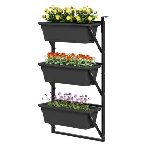 Bloempotten - Urban Jungle Garden - Vierkante plantenpot - Kunststof - Donkergrijs