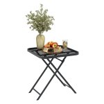 Balkontafel - Staal - Opklapbaar – Weerbestendig - Zwart