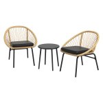 Tuinmeubelset - Rieten - Salontafel & Stoelen - Geel