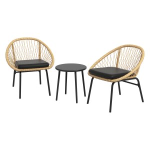Tuinmeubelset - Rieten - Salontafel & Stoelen - Geel