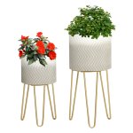 Bloempottenstandaard – ModernLiving - Plantenstandaard – Metalen frame - Zwart