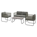 Tuinmeubelset - PerfectHome - Weerbestendig - 4 personen - Bruin