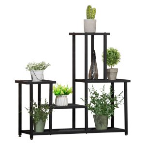Plantenrek - Stijlvol bloemenrek - Metaal/Zwart