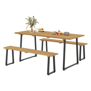 Eettafelset – Houten tafel - Gezellig – Natuurlijkhout