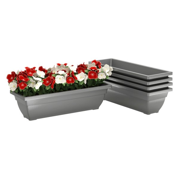 Bloempottenset - TrendyGarden - Stapelbaar - Weerbestendig - Grijs