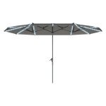 Parasol - LuxeLife - LED Verlichting – Windbestendig - Donkergrijs