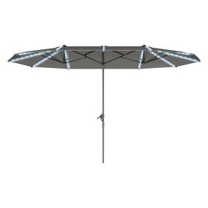 Parasol - LuxeLife - LED Verlichting – Windbestendig - Donkergrijs