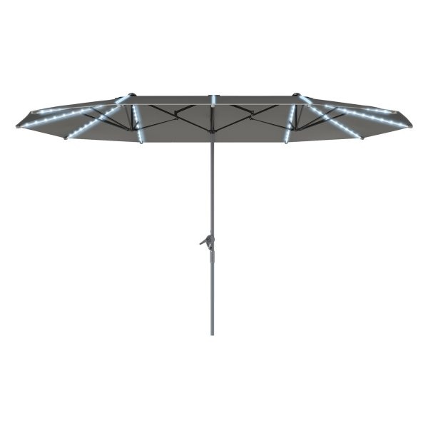 Parasol - LuxeLife - LED Verlichting – Windbestendig - Donkergrijs