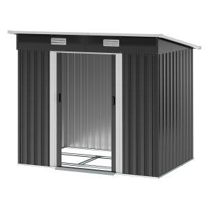 Tuinhuisje – Metalen tuinhuisje - Zadeldak – Weerbestendig - Zwart