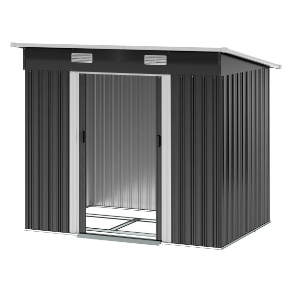 Tuinhuisje – Metalen tuinhuisje - Zadeldak – Weerbestendig - Zwart