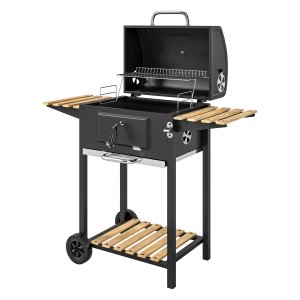 Houtskoolbarbecue - Verrijdbaar - RVS - Zwart