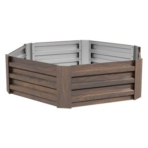 Moestuinbak - Stalen hexagon - Verhoogd - Donkerbruin