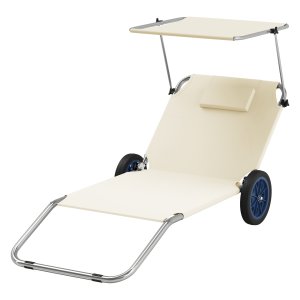 Ligstoelen  - Inklapbaar & Verstelbaar - Beige