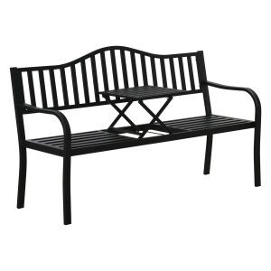 Tuinbank - LuxusGarten - Uitschuifbare tafel - Metalen - Zwart