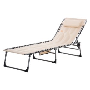 Ligstoel - ComfortGarden - 5-voudig verstelbaar - Weerbestendig - Beige