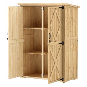 Tuinhuisje - Robuust - Dubbele deuren - Natuurlijk hout