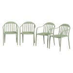 Tuinstoelen - 4 delige - Stapelbaar - Weerbestendig - Groen