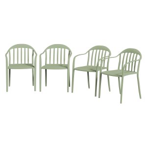Tuinstoelen - 4 delige - Stapelbaar - Weerbestendig - Groen