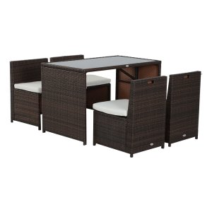Tuinmeubel - Polyrattan - 5-delig – Weerbestendig - Grijs
