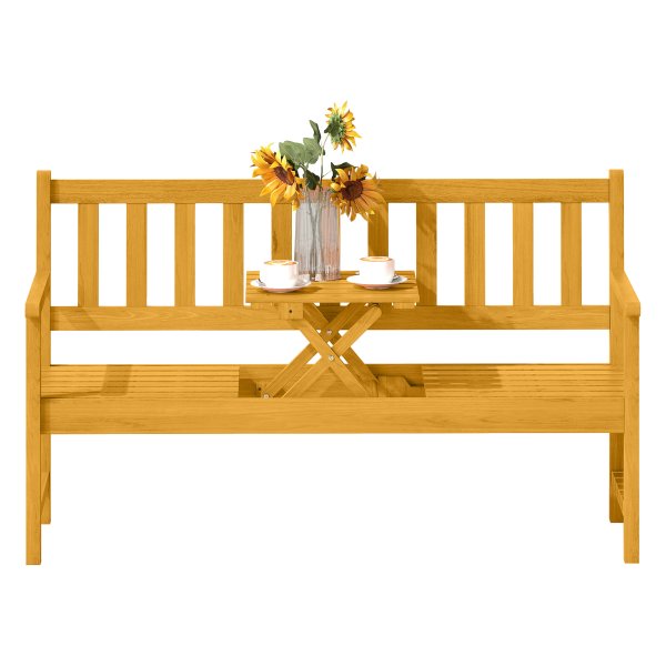 Tuinbank - Weersbestendig - Inklapbare tafel - Teak