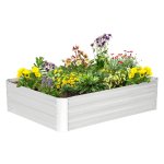 Bloembak - Robuuste Tuinbak - Verzinkt Staal - Hoogte 30cm - Zilver