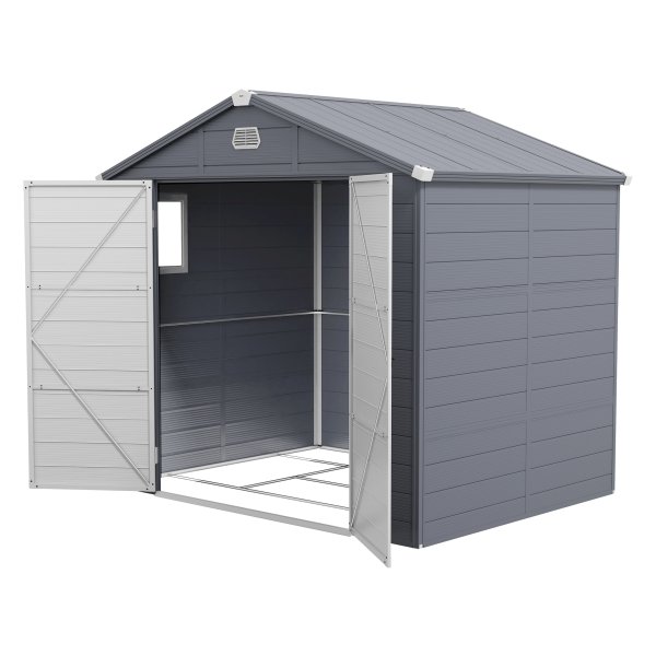 Tuinkastje - Outdoor Life - Lessenaarsdak - Afsluitbare deur - Grijs