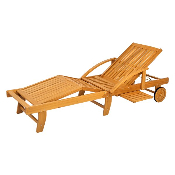 Ligbed - RelaxMe - Opklapbaar - Verstelbare rugleuning - Teak