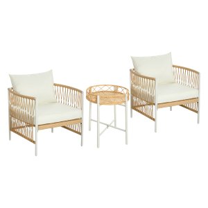 Tuinmeubelset - Rattan design - Geel