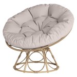 Loungestoel - Rotan - 360° draaibaar - Lichtgrijs