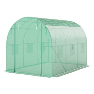 Folietunnelkas – GrowingDeluxe - UV-bestendige folietunnel – Oprolbare deur - Groen