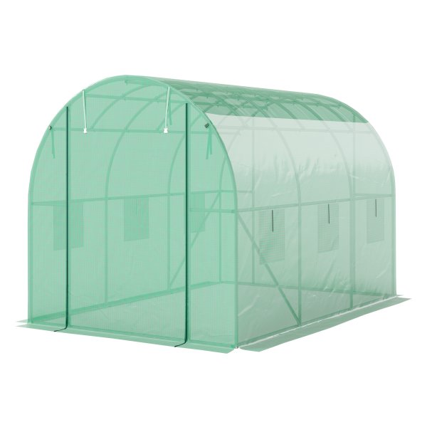 Folietunnelkas – GrowingDeluxe - UV-bestendige folietunnel – Oprolbare deur - Groen