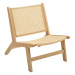 Leesstoel - RelaxLife - Rotan rugleuning - Natuurlijk houtkleur