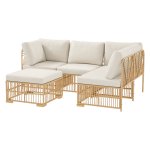 Tuinset – Polyrattan - Hoekbank - Weerbestendig - Crèmekleurig