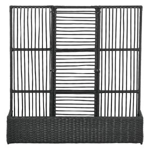 Polyrattanplanter – Bloemen&Co - Verhoogd bloembed - Klimrek - Zwart
