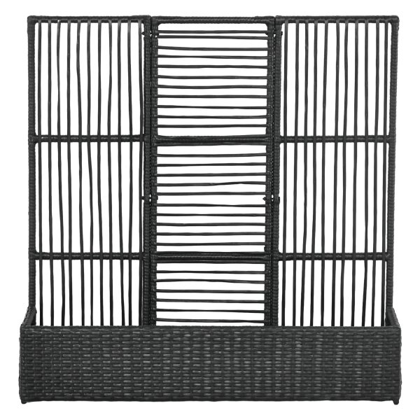 Polyrattanplanter – Bloemen&Co - Verhoogd bloembed - Klimrek - Zwart