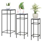 Plantenstandaards - Bloomingville - 3 standaards - Metaal - Blauw+Wit