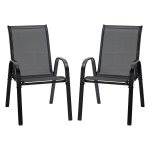 Tuinstoelen - armleuning - metaal - zwart