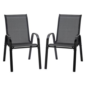 Tuinstoelen - armleuning - metaal - zwart